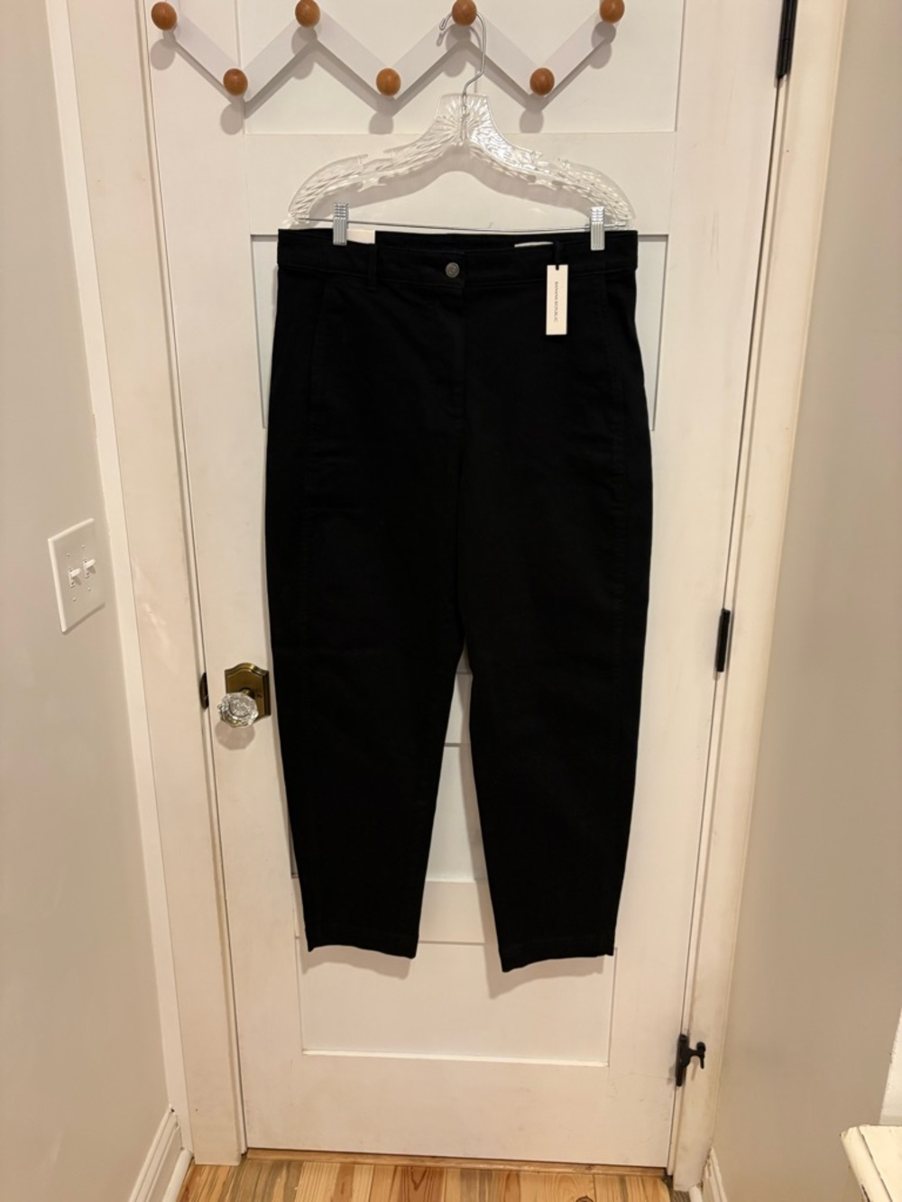 NWT Banana Republic Black Long Barrel Leg Pants